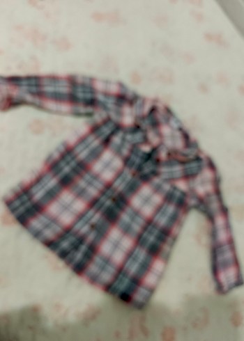 Gri Ekoseli Uzun Kollu Kız Gömleği - Görsel 3