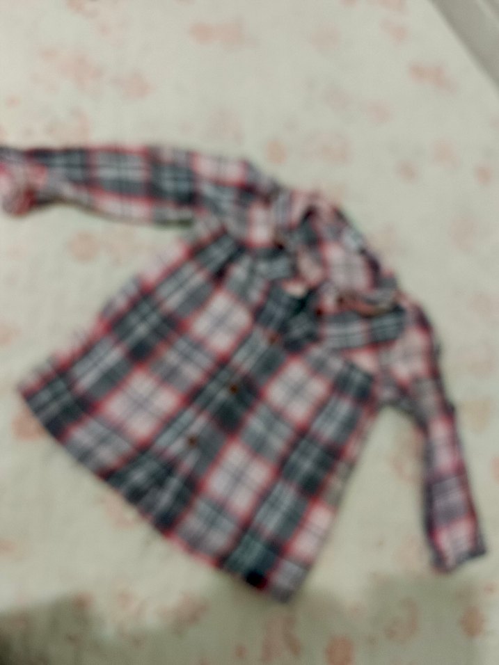 Gri Ekoseli Uzun Kollu Kız Gömleği - Görsel 3