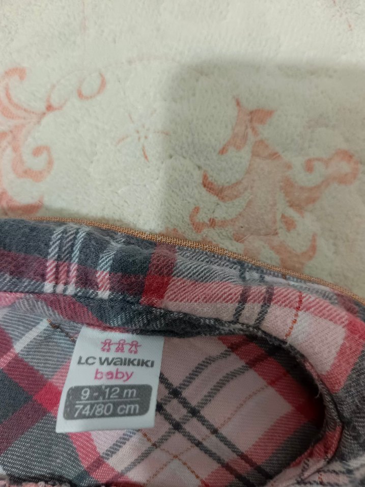 Gri Ekoseli Uzun Kollu Kız Gömleği - Görsel 4