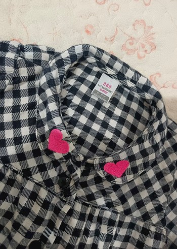 Kız Çocuk Siyah Beyaz Kareli Gömlek - Görsel 5