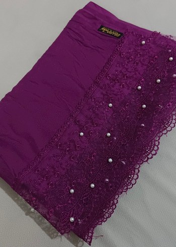 Mor Dökümlü Bohem Kadın Şal - Görsel 3