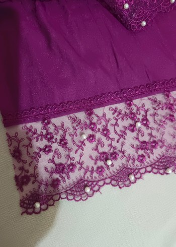 Mor Dökümlü Bohem Kadın Şal - Görsel 4