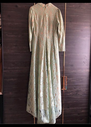 Pınar Şems Su Yeşili Dantel Elbise - Görsel 3