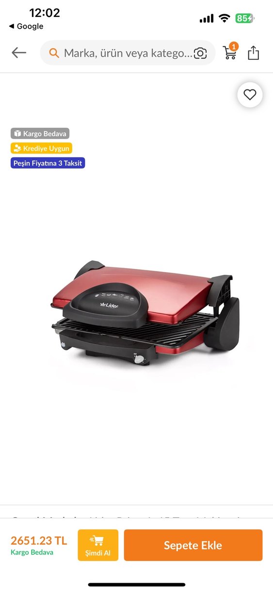 Lider Quinto Gri Beyaz Tost Makinesi - Görsel 3