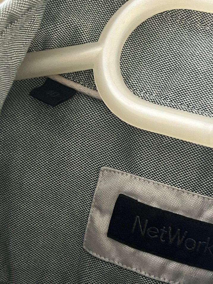 Gri Keten Düğmeli Erkek Gömlek - Görsel 4