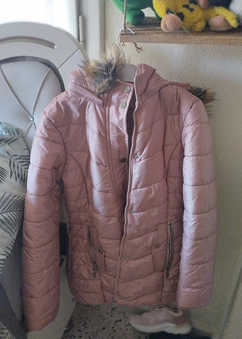 Pembe Kürklü Kadın Kışlık Mont