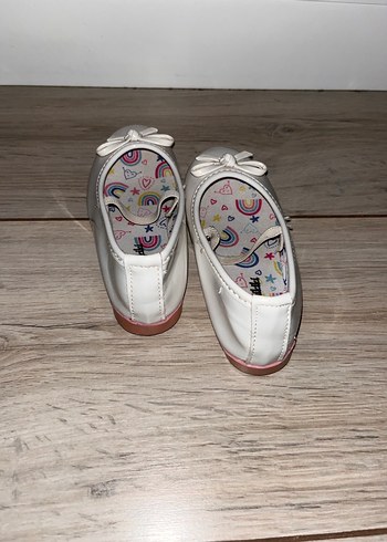 Fiyonklu Beyaz Kız Çocuk Babet Ayakkabı - Görsel 2