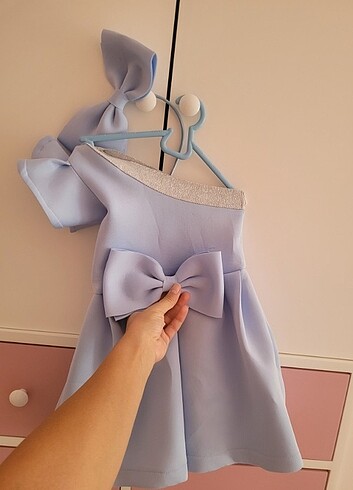 Kız çocuk buz mavisi elbise - Görsel 5