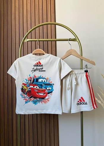 Beyaz Baskılı Erkek Bebek Takım