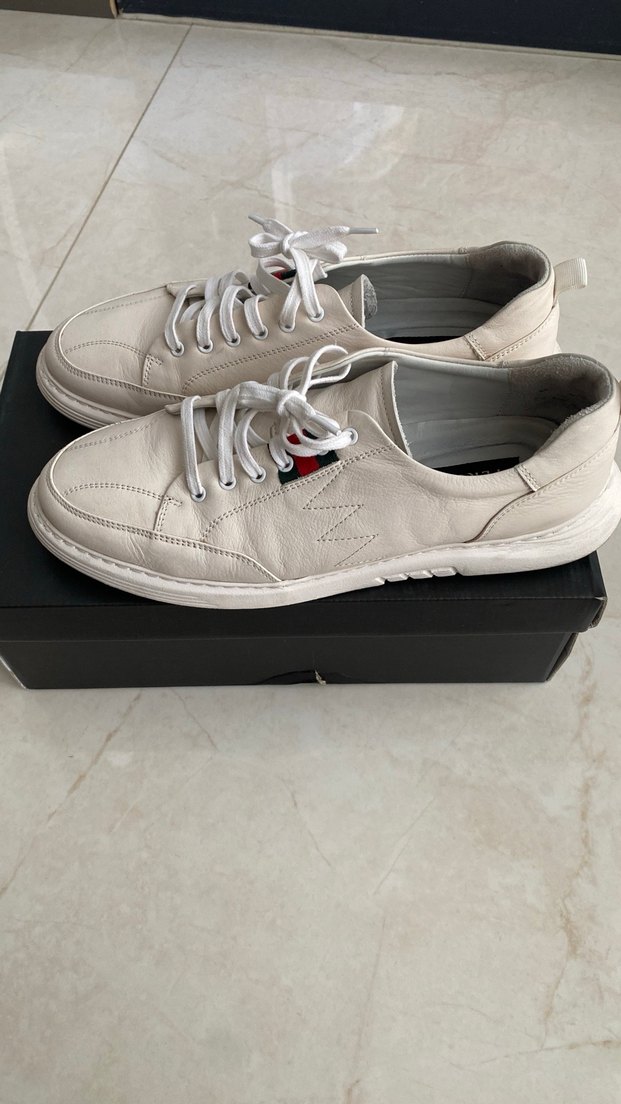 Beyaz Erkek Ayakkabı Bağcıkları - Tergan - Görsel 2