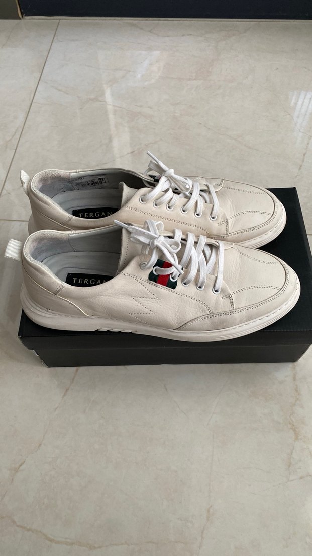 Beyaz Erkek Ayakkabı Bağcıkları - Tergan - Görsel 4