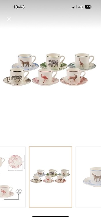 KARACA JUNGLE 6 KİŞİLİK FİNCAN TAKIMI - Görsel 2