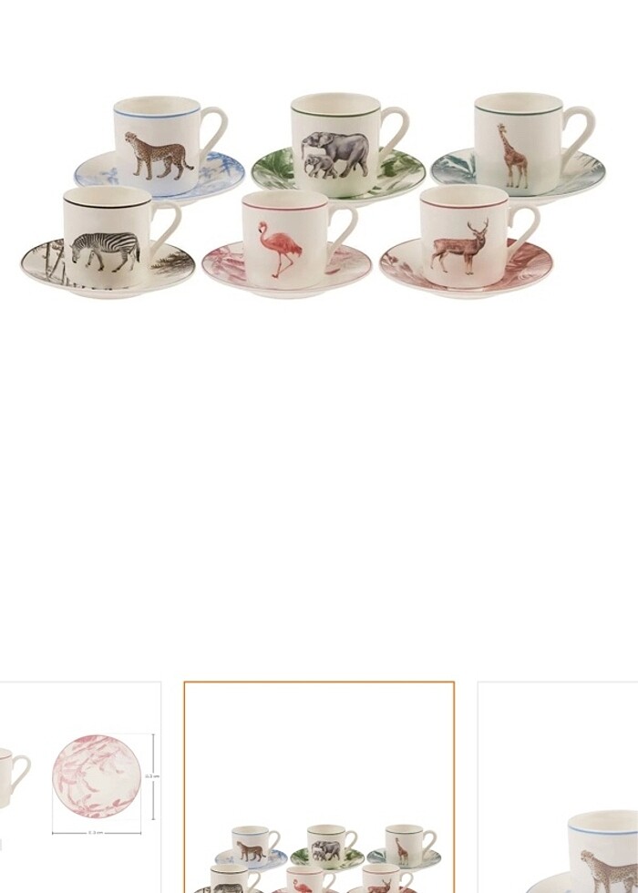 KARACA JUNGLE 6 KİŞİLİK FİNCAN TAKIMI - Görsel 2