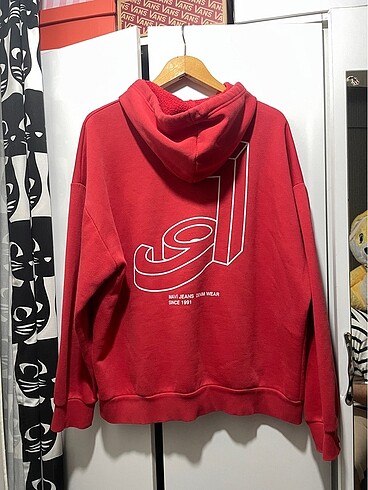 xl Beden kırmızı Renk Mavi oversize sweatshirt
