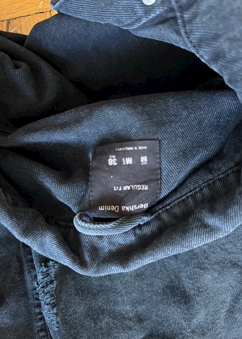 Bershka Siyah Düğmeli Denim Ceket