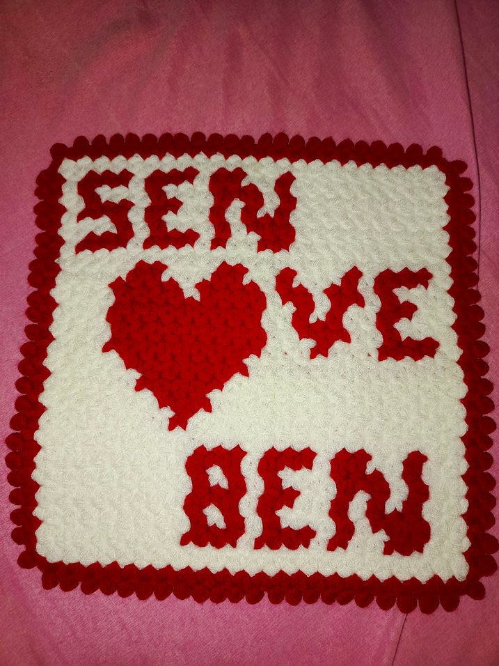 Kırmızı Beyaz Örgü Banyo Süngeriu - Görsel 3