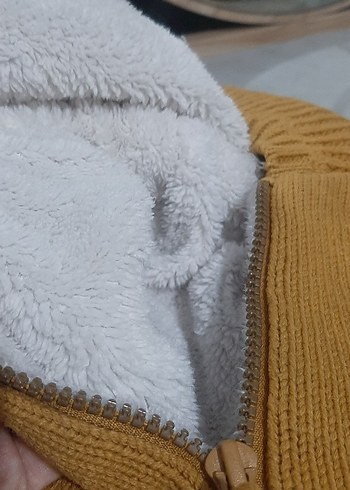 hardal sarı Örgü çocuk Triko hırka - Görsel 6