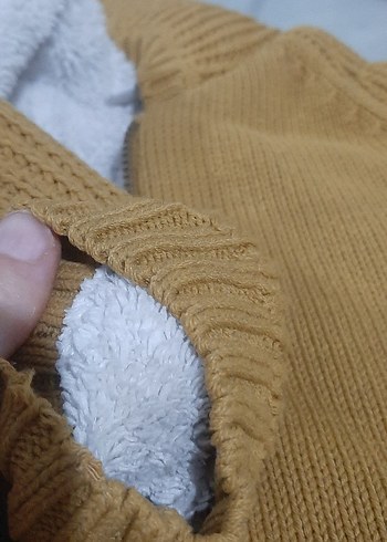 hardal sarı Örgü çocuk Triko hırka - Görsel 5