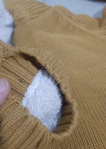 hardal sarı Örgü çocuk Triko hırka - Görsel 8