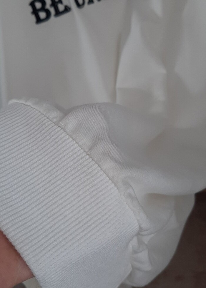 Beyaz verrsize  sweatshirt - Görsel 4