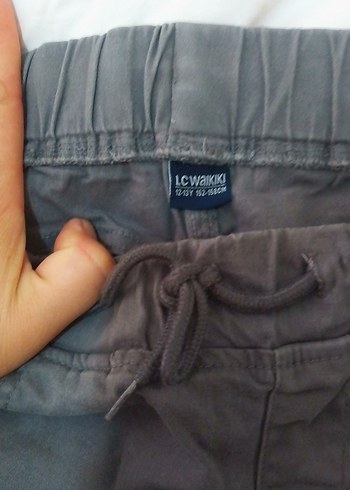 Gri Bel Bantlı Erkek Çocuk Bol Paça Pantolon - Görsel 2