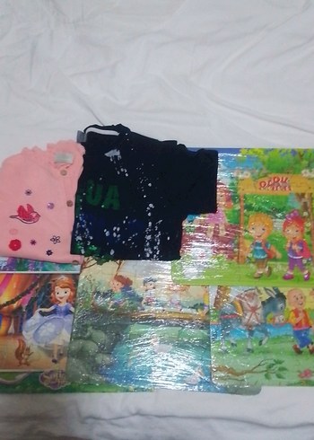 Renkli Çocuk Puzzle ve Giysiler