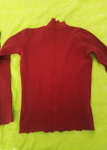 Kırmızı Kadın Balıkçı Yaka Triko Kazak - Görsel 3