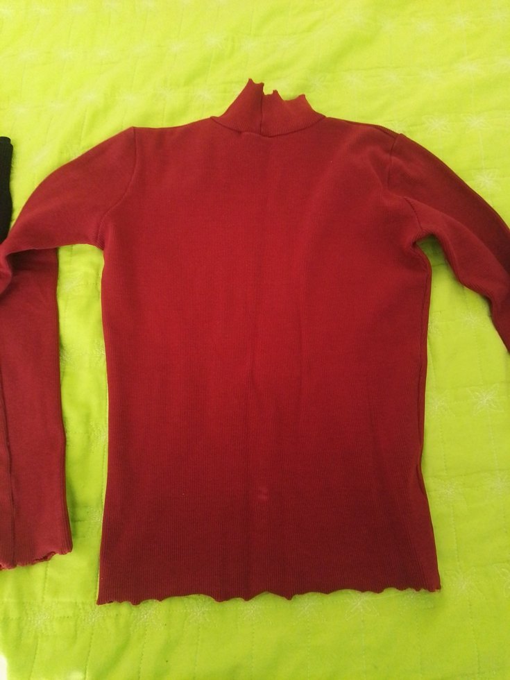 Kırmızı Kadın Balıkçı Yaka Triko Kazak - Görsel 3