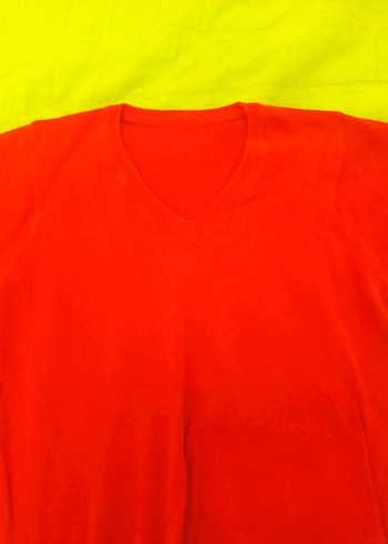 Kırmızı V Yaka erkek çocuk  Kazak - Görsel 2