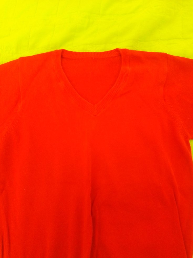 Kırmızı V Yaka erkek çocuk  Kazak - Görsel 2