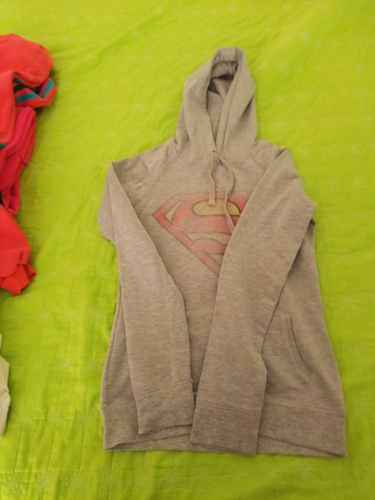 Gri Kapüşonlu Uzun Kollu Sweatshirt - Görsel 2