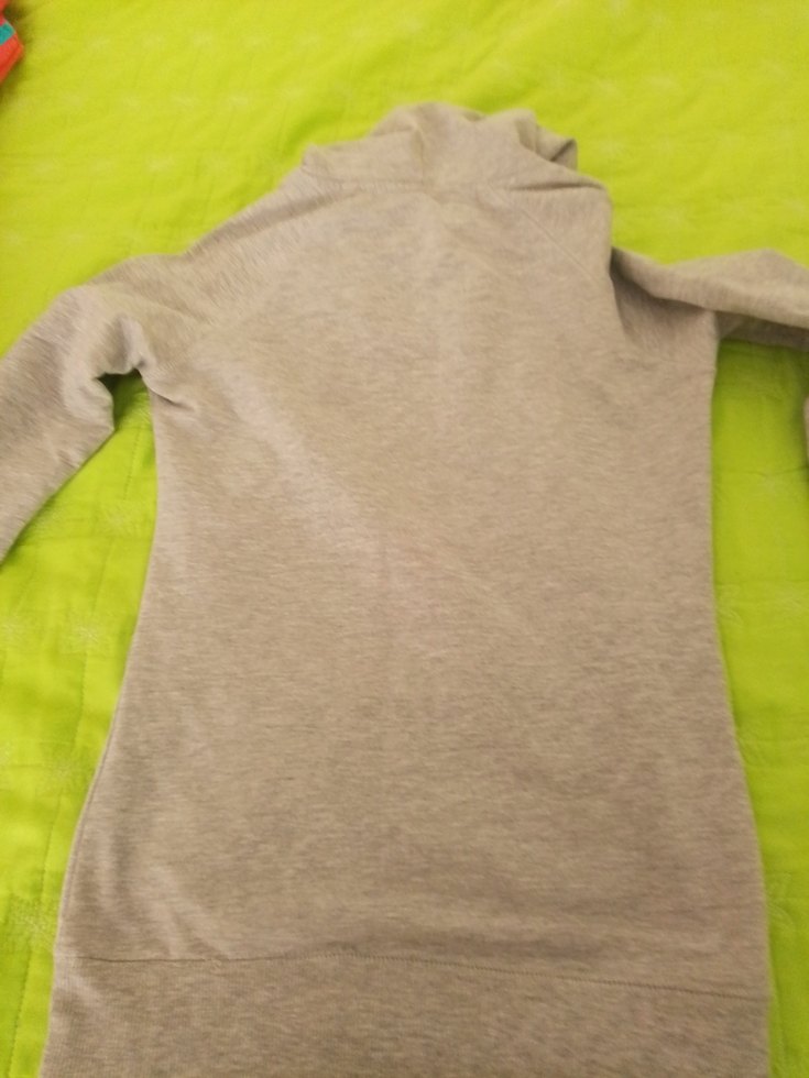 Gri Kapüşonlu Uzun Kollu Sweatshirt - Görsel 4