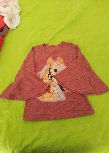 Kızlar için Renkli Baskılı Bohem Sweatshirt - Görsel 2