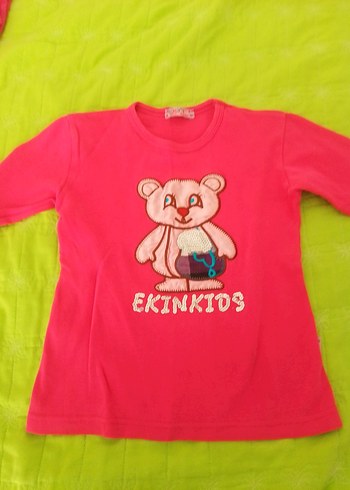9 Yaş Beden pembe Renk Kız Çocuk Pembe Baskılı Sweatshirt 2 di birlikte 50 TL