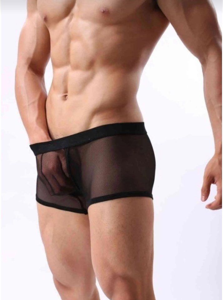 siyah tül erkek boxer fantazi - Görsel 2