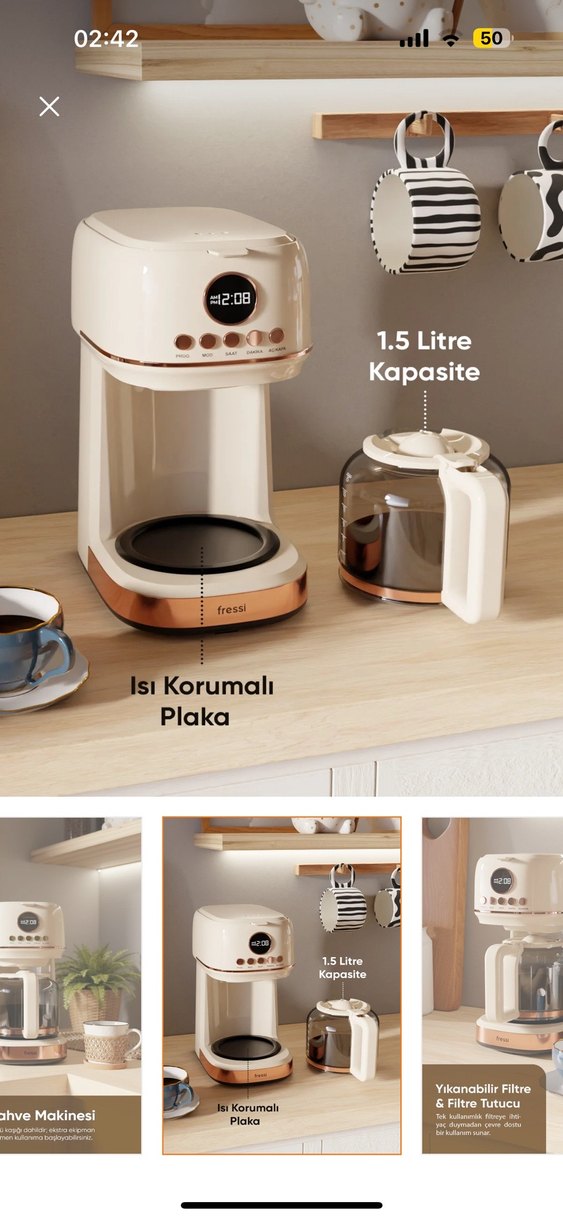 Beyaz Fressi  filtre Kahve Makinesi - Görsel 5