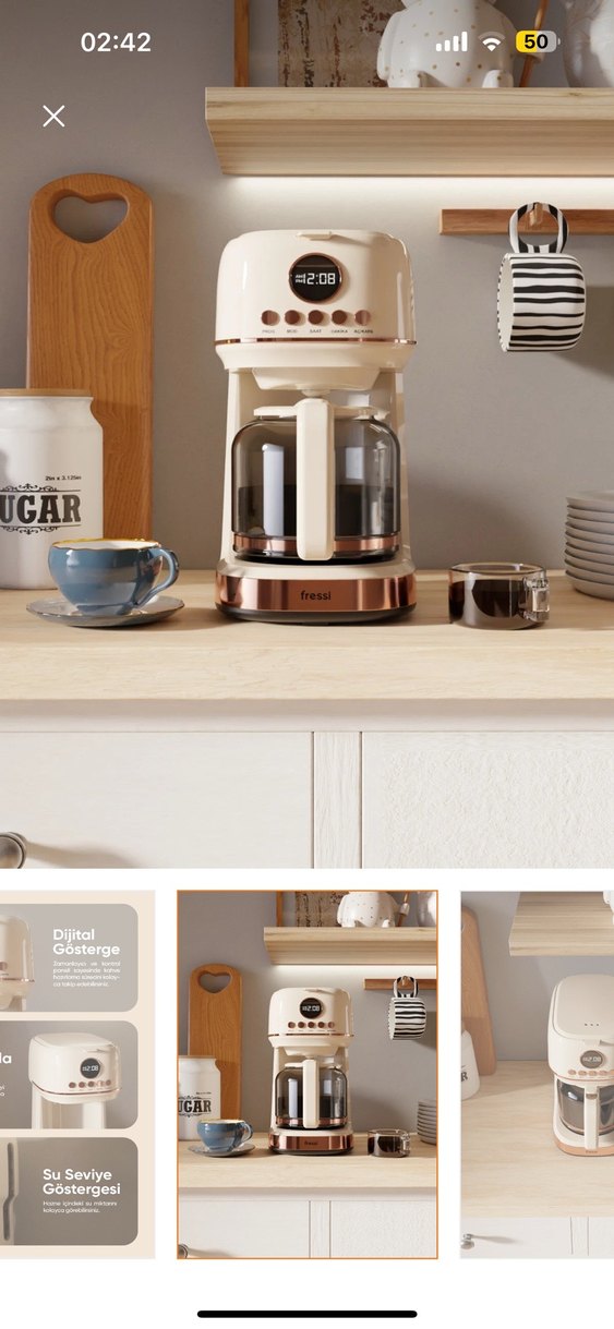 Beyaz Fressi  filtre Kahve Makinesi - Görsel 3