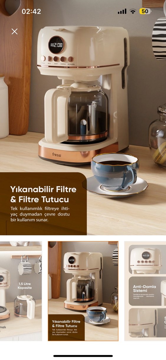 Beyaz Fressi  filtre Kahve Makinesi - Görsel 4