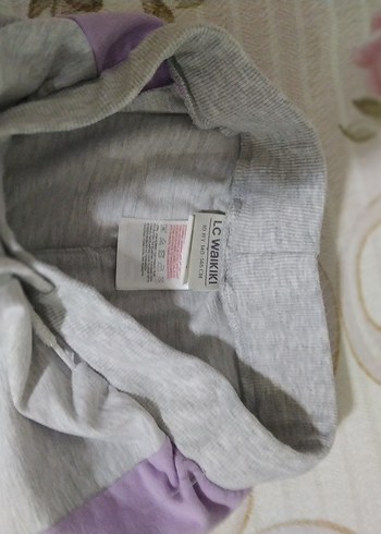 Gri Yanları Mor Şeritli Çocuk Eşofman - Görsel 6