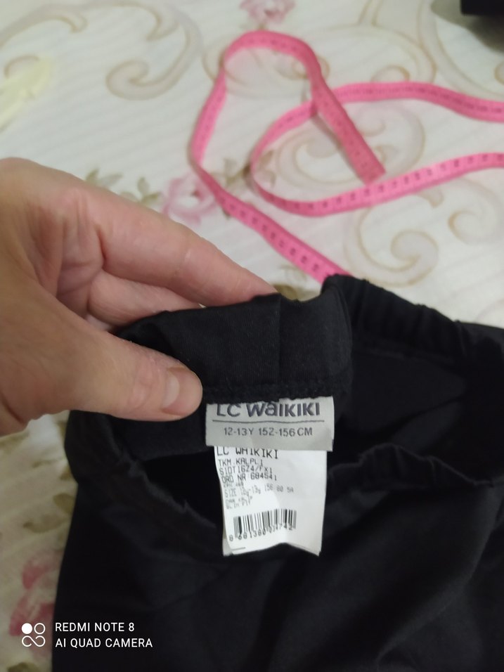 Kızlar için Siyah Street Wear Tayt - Görsel 2