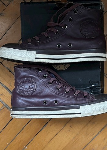 Converse Bordo Deri Spor Ayakkabı/ Bot - Görsel 5