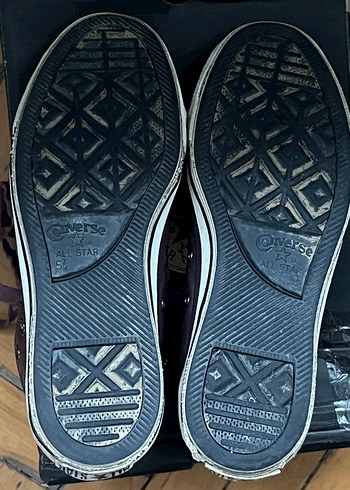 Converse Bordo Deri Spor Ayakkabı/ Bot - Görsel 7