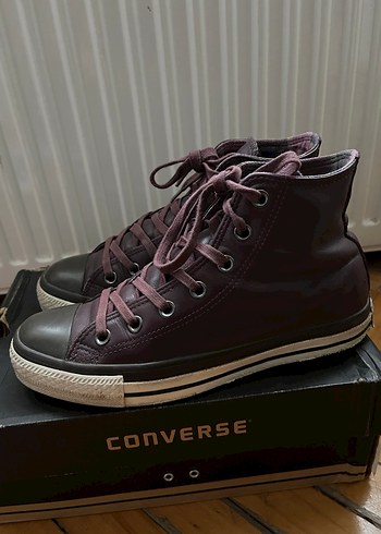 Converse Bordo Deri Spor Ayakkabı/ Bot - Görsel 4