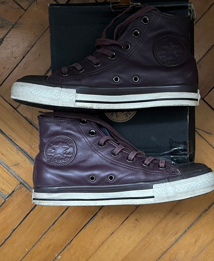Converse Bordo Deri Spor Ayakkabı/ Bot - Görsel 5