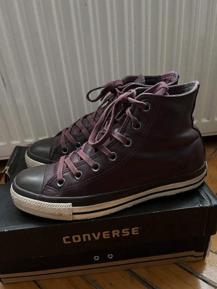 Converse Bordo Deri Spor Ayakkabı/ Bot - Görsel 4