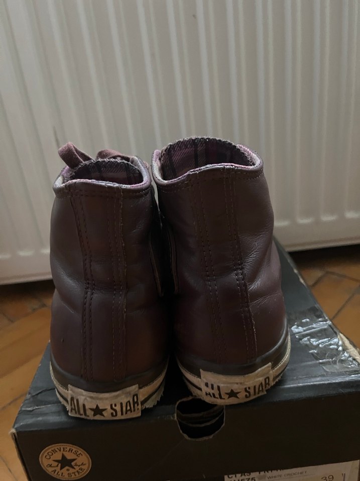 Converse Bordo Deri Spor Ayakkabı/ Bot - Görsel 3