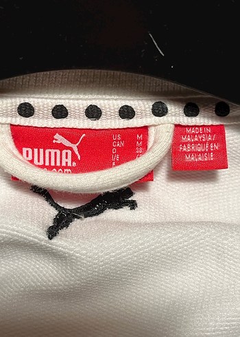 Puma Beyaz Siyah Biyeli Fermuarlı Spor Ceket - Görsel 4