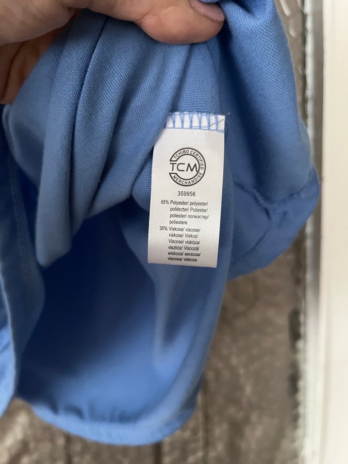 Tchibo Mavi Drapeli Kayık Yaka Bluz - Görsel 4