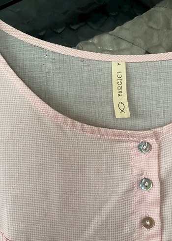 Yargıcı Pembe Kısa Kollu Pliseli Bluz - Görsel 5