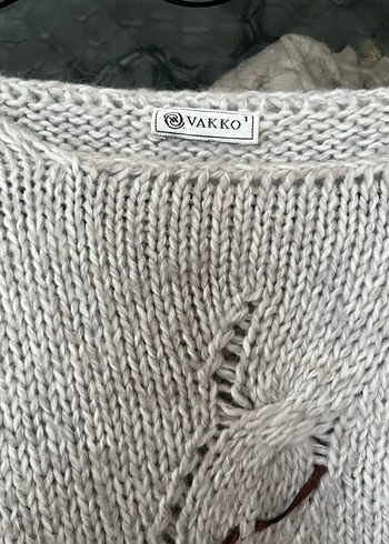 Vakko Gri Örgü Kadın Kazak - Görsel 2